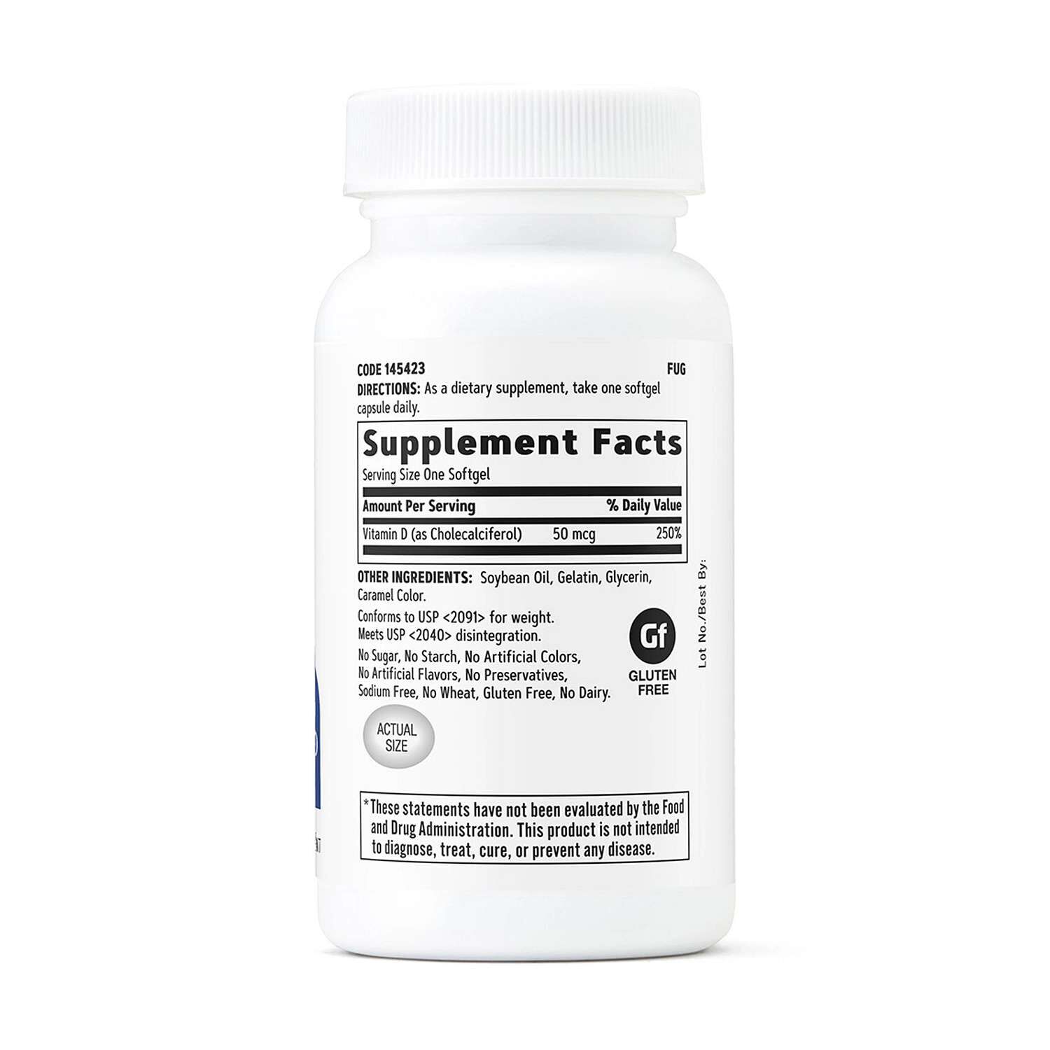 GNC&nbsp;Vitamin D-3 - 50 mcg (2000 IU) - 180 Softgels (180 Servings)